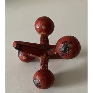 Cast Iron Red Jack Bookend Doorstop Heavy Duty Distressed Rusted Finish 5.5 in